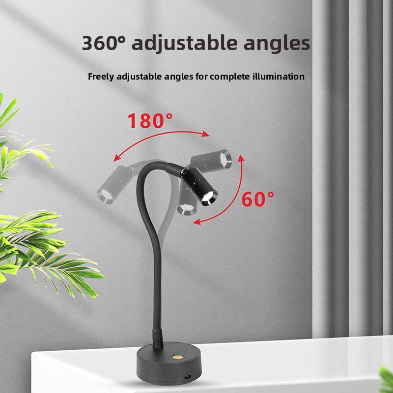 首饰珠宝柜台led射灯3W小台灯超亮聚光无线软管可移动充电小夜灯