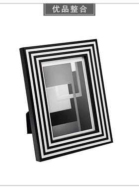 样板间软装饰品书柜桌面家居摆件仿真花相架挂画玻璃工艺品ZH3498