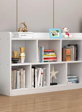 白色实木书架儿童落地书柜自由组合格子柜简易置物架矮柜储物柜子