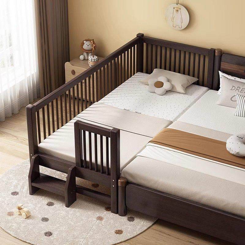 爱宜欧胡桃木加宽榉木儿童床带护栏定制床单人小床婴儿床拼接大床,住宅家具,儿童拼接床,淘宝优惠券,粉丝福利购,淘宝优惠卷
