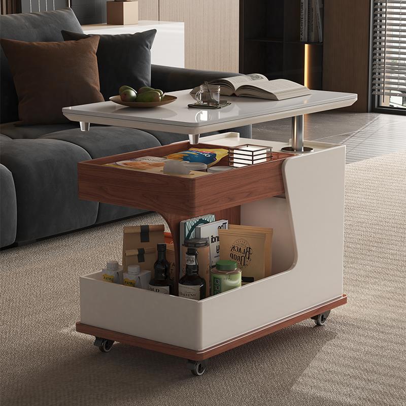 实木可移动边几小推车客厅家用小户型沙发边柜茶几收纳柜收纳柜