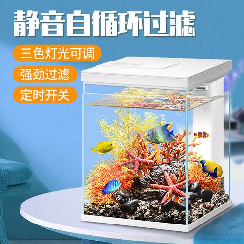 鱼缸桌面客厅生态缸超白懒人缸斗鱼金鱼乌龟造景养鱼水族箱免换水