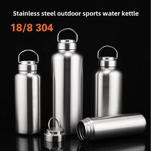 单层水杯加厚不保温304不锈钢超大容量户外运动水壶大口全钢盖夏