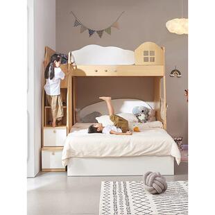 考拉森林交错双层床小公寓斯堪 纳维亚高低床错位双层床与衣柜榻