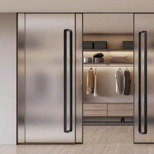 简约高档玻璃门双开大门拉手不锈钢三角形方管黑色拉丝实心大把手,基础建材,大拉手,淘宝优惠券,粉丝福利购,淘宝优惠卷