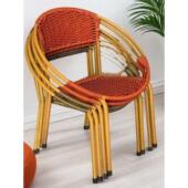 休闲洗澡凳清仓处理藤编椅子铁艺防雨防晒凳子靠背椅四季 矮凳阳台