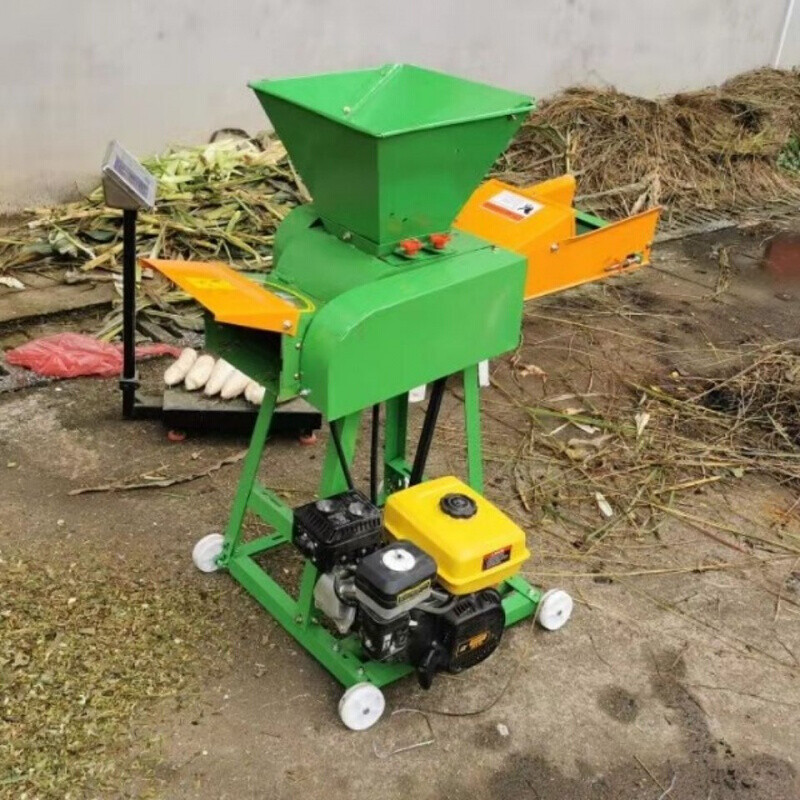 小型秸秆铡草机干湿两用稻草粉碎切草机家用220V畜牧养殖输带250