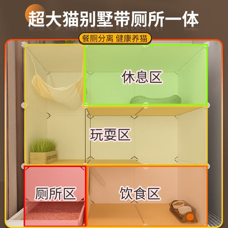 猫笼子家用猫砂盆厕所一体猫柜猫屋超大自由空间猫咪室内别墅猫窝