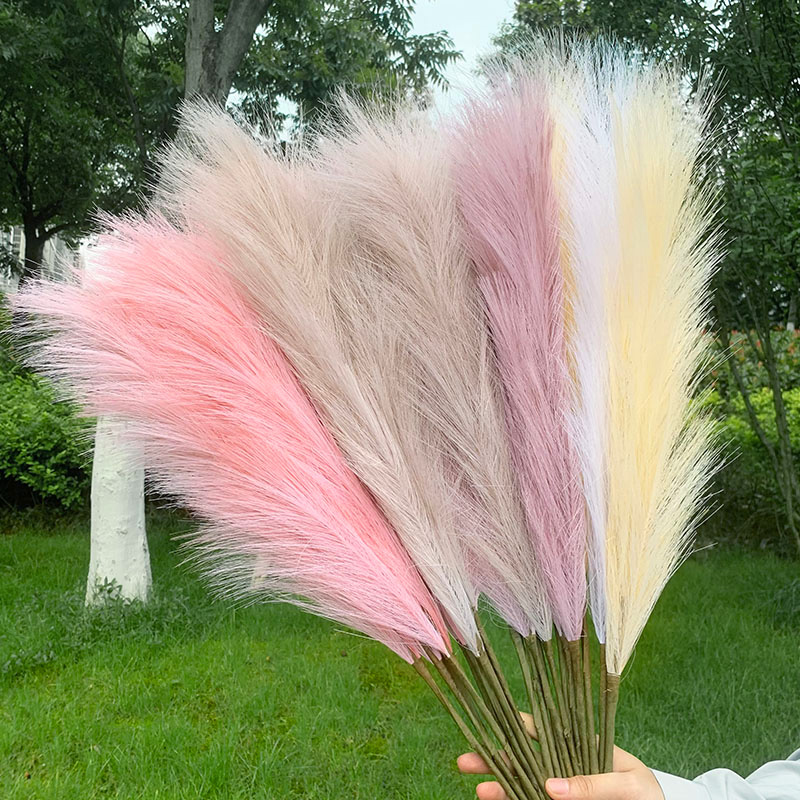 5Pcs 100/70cm Artificial Pampas Grass Bouquet New Year Holid