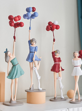 北欧轻奢泡泡女孩摆件客厅卧室人物少女心家居装饰品结婚生日礼物