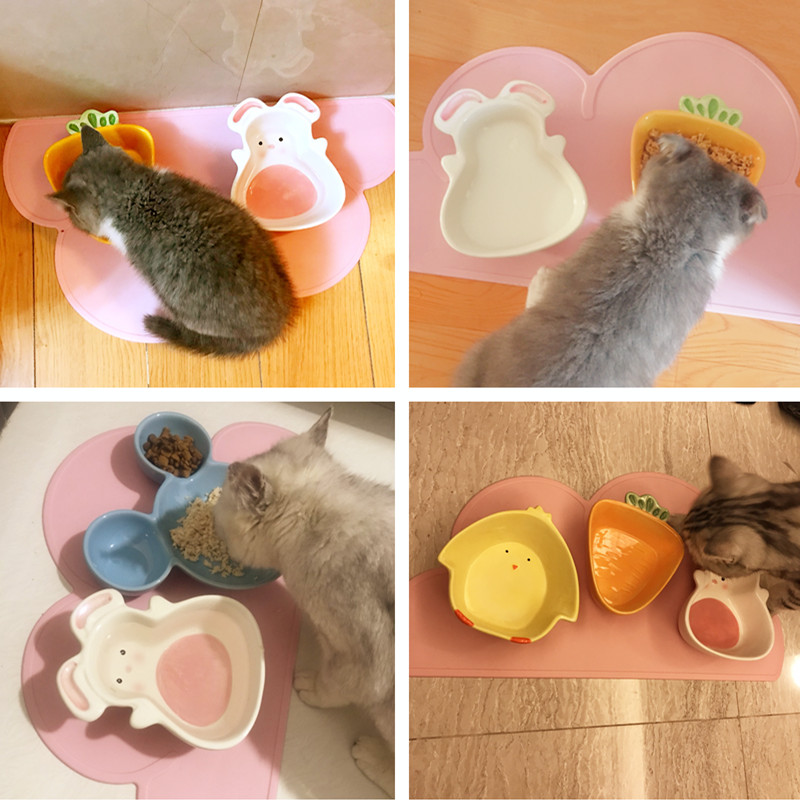胡萝卜兔子 宠物碗狗碗猫碗猫盆小狗狗碗猫食盆陶瓷泰迪猫咪用品