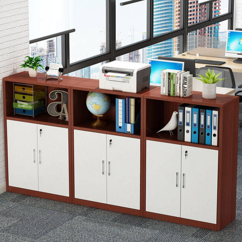 办公室木文件柜带锁办公柜子矮柜储物资料柜收纳茶水柜置物组合一