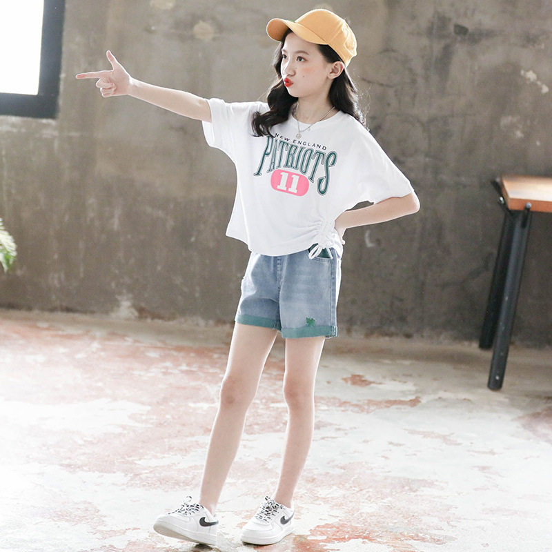 女童夏装套装2022新款儿童装洋气网红夏季韩版大童短裤12岁女孩13