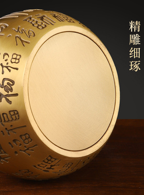 极速纯铜百福葫芦开口空心开盖葫芦家用客厅玄关摆件铜葫芦五帝钱