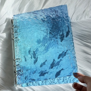 梓渝清透感a5亚克力活页卡册水波纹明星小卡收纳册明信片收藏卡册