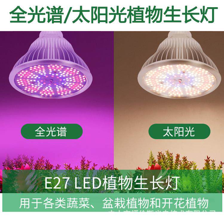 新品200瓦Par38太阳光全波段植物灯 E26/27LED全光谱植物灯补光灯