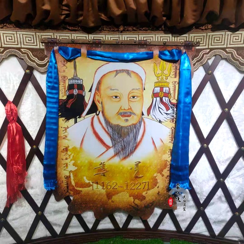 好货蒙古族工艺品装饰画民族特色成吉思汗皮革画蒙古包酒店室内用