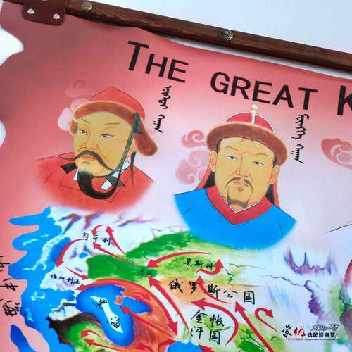 好货皮画成吉思汗远征图蒙古族工艺品皮画蒙古包饭店装饰品厂家直