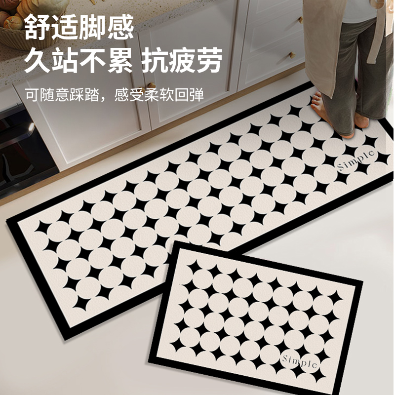 新品皮革厨房地垫防油防水可擦免洗防污耐脏防滑脚垫子地毯可定制