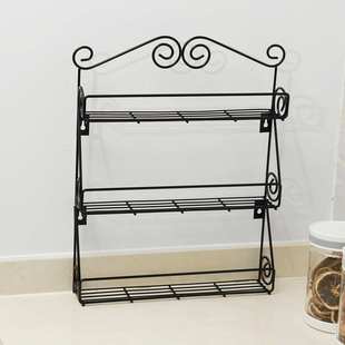 Kitchen Wall Spice Jar Rack 新品 Organizer Mount Tier Metal