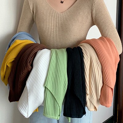 极速2022 Basic B-neck Solid Autumn Winter Pullover Women Fem
