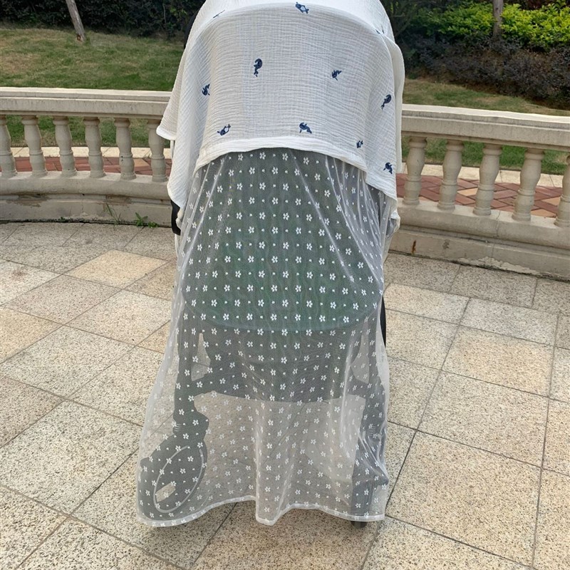 新款韩国婴幼儿手推车雏菊蚊帐挡风遮阳布透气防风防蚊虫防晒盖布
