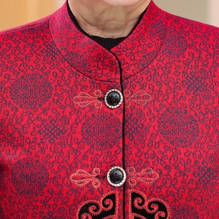 奶奶秋装福态单薄外套姥姥祝寿吉祥长袖女装中老年人妈妈上衣服春