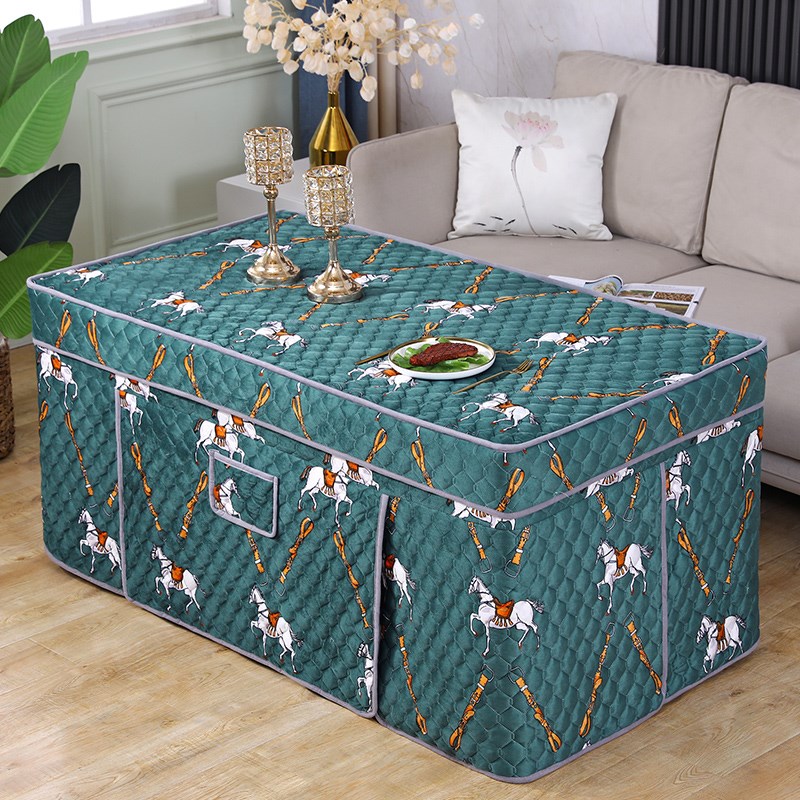 新款烤火罩子电炉罩电暖炉桌子取暖茶几桌套罩长方形烤火桌罩加厚