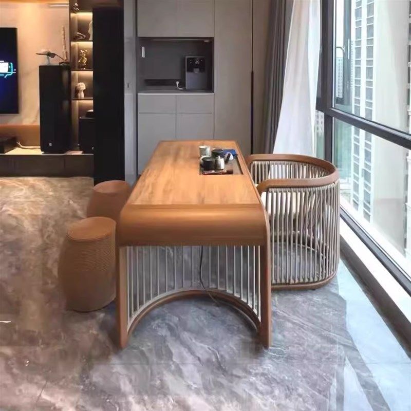 新中式黑胡桃木茶桌椅组合阳台庭院白蜡木泡茶桌客厅茶室定制茶台,住宅家具,家用茶台/茶桌,淘宝优惠券,粉丝福利购,淘宝优惠卷