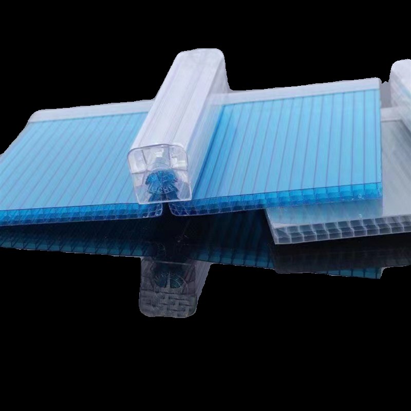 PC中空阳光板蜂窝四层U型锁扣板采光透明湖蓝茶色灰色8mm10mm