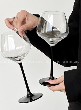 趣皿 勃艮第高脚杯中古葡萄酒红酒香槟杯轻奢玻璃sensory感官杯子