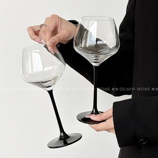 趣皿 勃艮第高脚杯中古葡萄酒红酒香槟杯轻奢玻璃sensory感官杯子