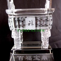 水晶百福鼎擺件家居裝飾品辦公室書房桌面擺設工藝禮品