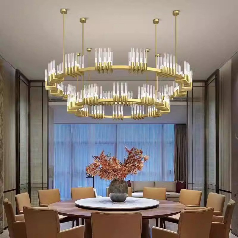 新中式餐厅吊灯酒店餐饮饭店包厢包间圆桌包房商用火锅店餐馆吊灯