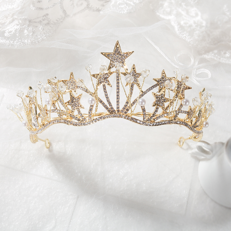 女孩皇冠头饰公主女童韩式走秀可爱儿童生日宝宝小孩项链花童王冠