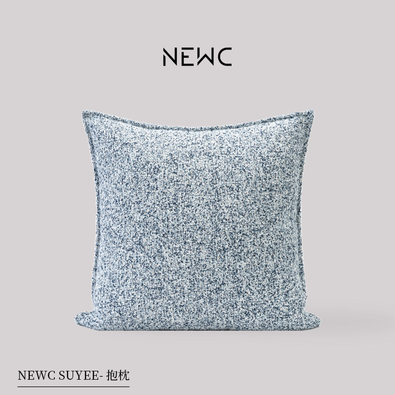 新宸优品法式奶油风抱枕高级感客厅沙发床上飘窗淡蓝色短毛呢靠枕