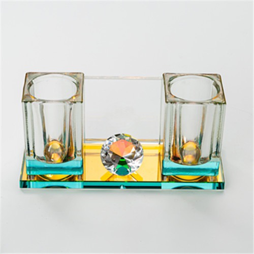 水晶无线话筒立式台架桌面ktv家用麦架麦克风支架咪唑玻璃座新款