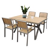 户外塑木桌椅庭院阳台花园防腐木休闲露天室外防水防晒餐桌椅组合