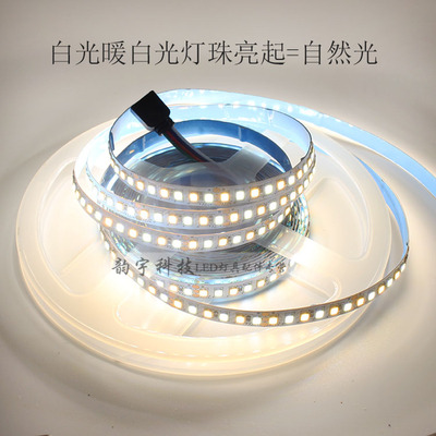 超亮可调色温LED灯条冷白暖白双色温软灯带客厅吊顶暗槽家用180灯