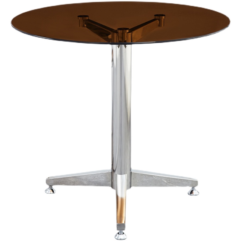 餐桌不锈钢透明升降阳台悬浮椅子圆玻璃商用工业风桌椅亚克力桌子