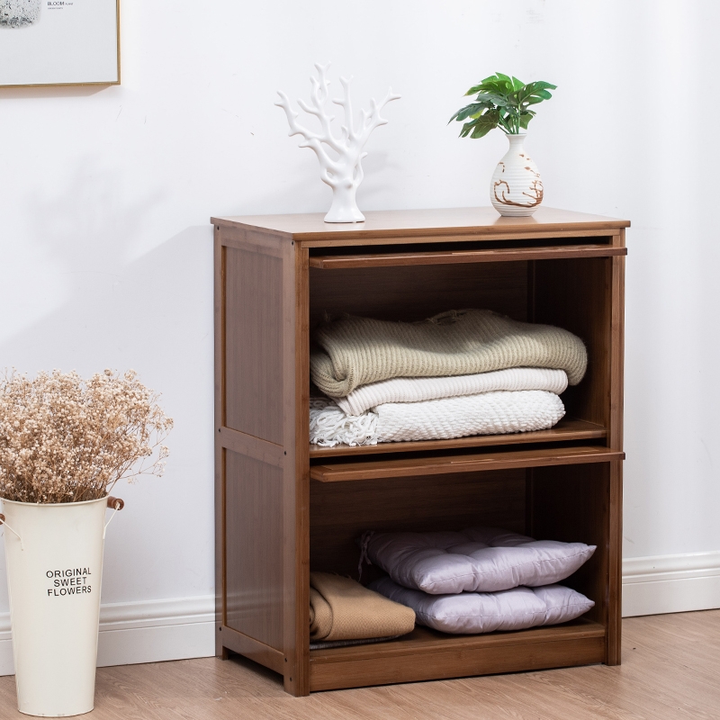 小衣柜收纳柜儿童小型杂物储物柜卧室置物柜家用收纳柜田园风竹木