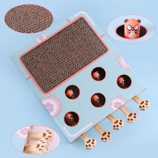 新品Cat Scratcher Cardboard Cat Scratch Pad Whack a Mole Gam