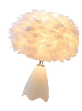 Feather Table Lamp Modern Feather Lamp Shade Romantic Desk