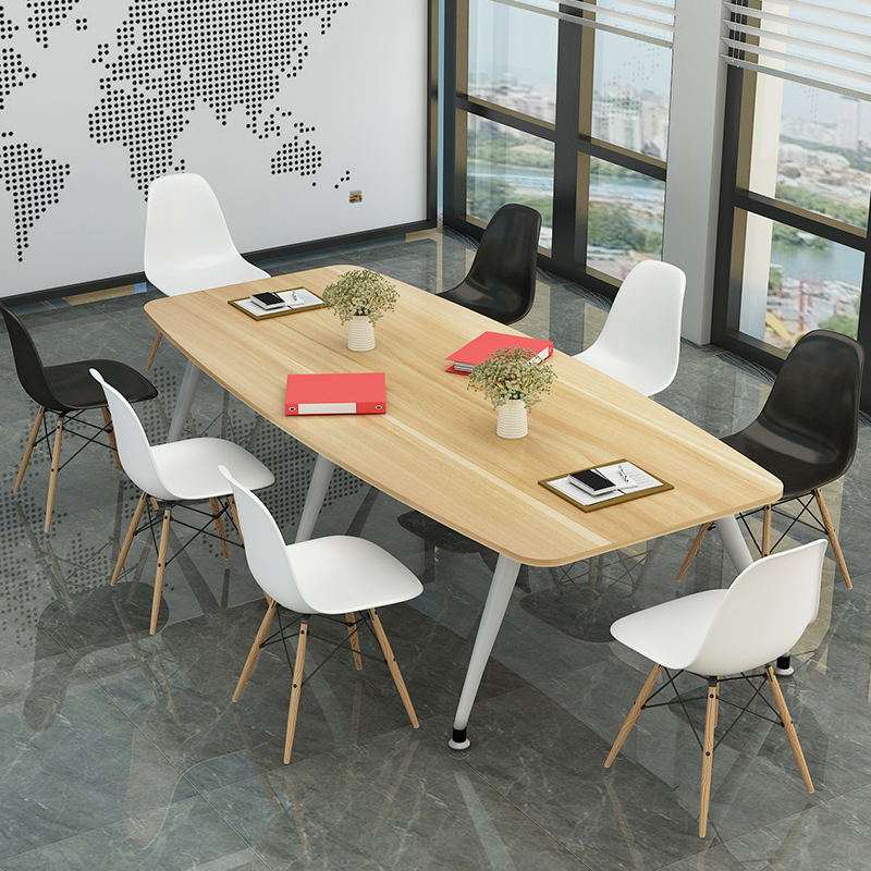 椭圆形办公室会议桌简约现代简易小型接待培训会客洽谈长桌椅组合