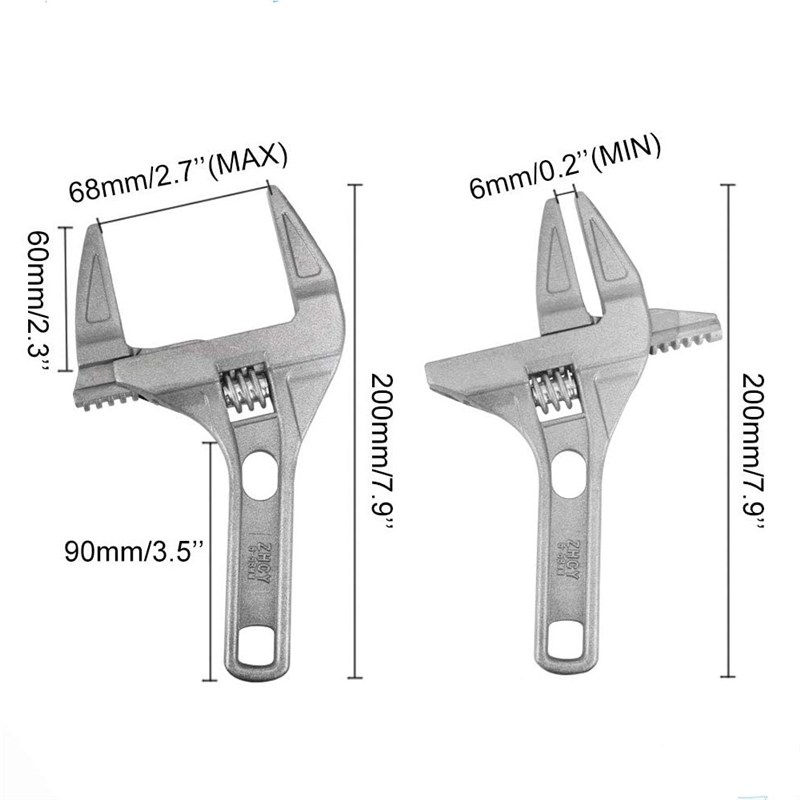 Adjustable Spanner Large Mouth Universal Key Nut Wrench Pip