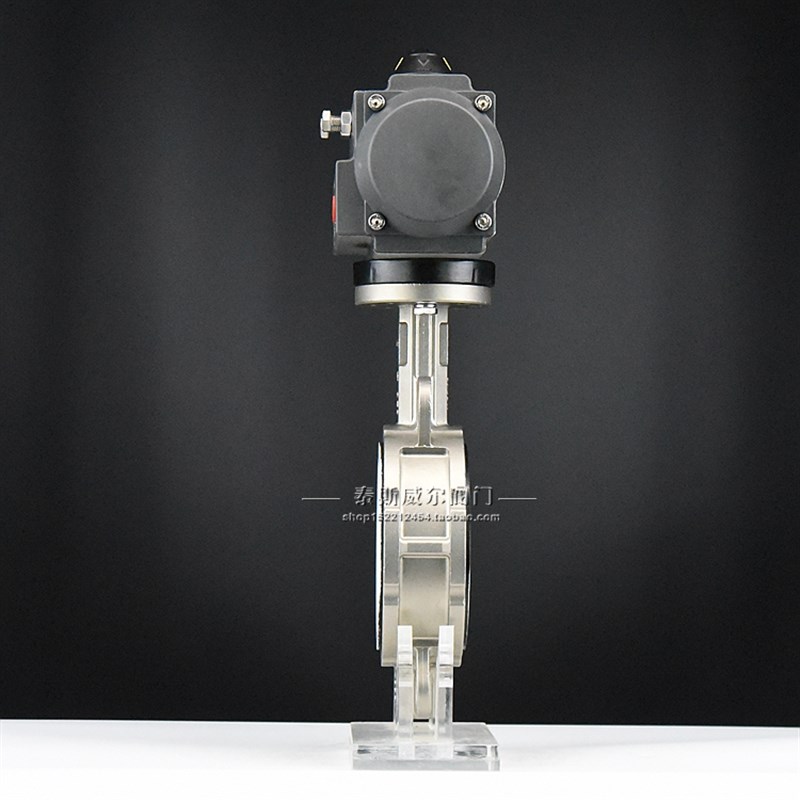 AT气动对夹式全不锈钢四氟蝶阀 D671F-10P/D671F-16P耐酸碱耐高温