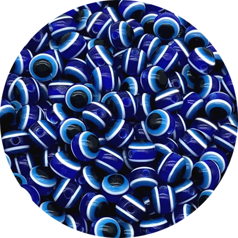 6 8 10mm Round Spacer Beads Evil Eye Beads Stripe Resin Spac