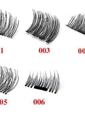 4Pcs/Set 3D 1 2 Magnetic Eyelashes on Magnets Handmade Natu