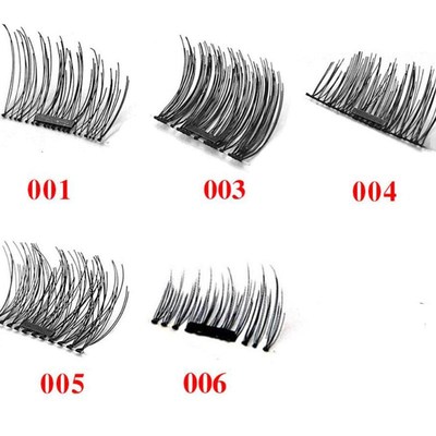 4Pcs/Set 3D 1 2 Magnetic Eyelashes on Magnets Handmade Natu