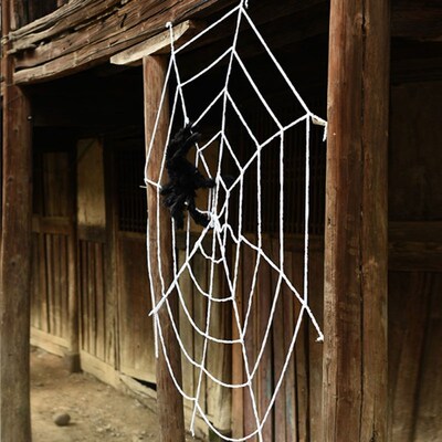极速Stchy Spiderweb Artificial Spider Halloween Cobweb Terro